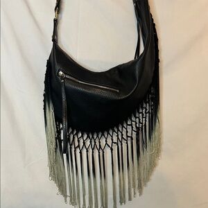 Black Fringe Women Bag